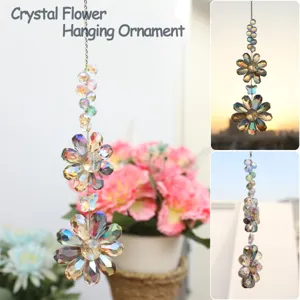 Atrapasol de flor de cristal colgante adorno arco iris ventana jardin decoracion