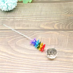 Crystal suncatcher prism hanging pendant colorful flower beads glass ball garden decor detail