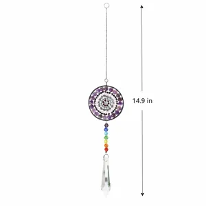 Kristallen Zonnevanger Levensboom Hangend Ornament Mandala Bloem Windgong Voor Huis Tuin Raamdecoratie Ambachtelijk Cadeau