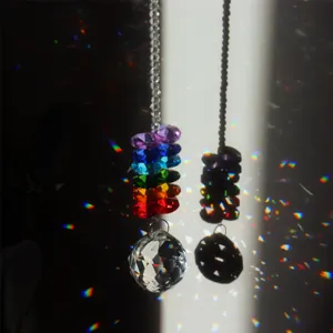 Crystal suncatcher prism pendant hanging ball for window garden home room decor rainbow maker
