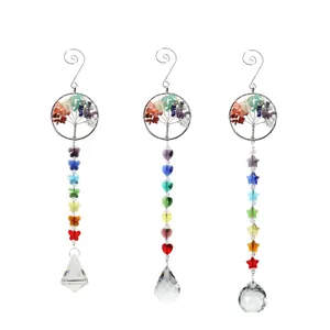 Crystal suncatcher tree of life hanging ornament home window decor prism