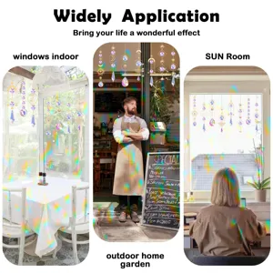 Crystal suncatcher DIY material pack with colorful prism pendants for window hanging decor.