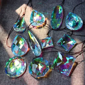 Crystal suncatcher prisms rainbow hanging pendants for window garden decor crystal parts new