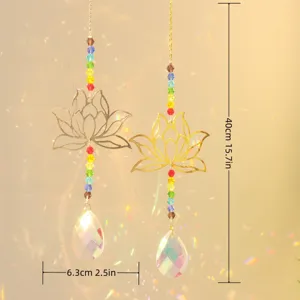 Kristall Sonnenfänger Lotus Hängefenster Ornament Regenbogen Hersteller Garten Dekor