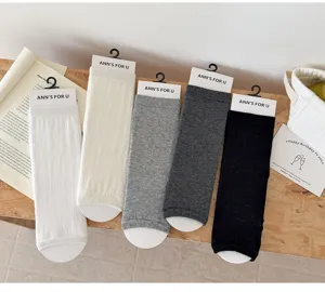 Gebreide stijgbeugel beenwarmers voor dames, zomer dunne sokken voor dagelijks gebruik schoenen.