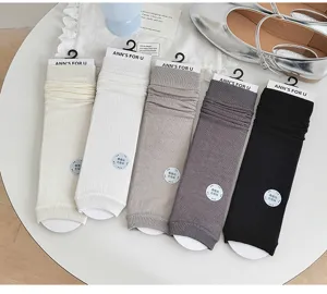 Mulberry silk stack socks for women, thin cooling ballet style slim calf footless socks.