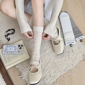 Women's Mulberry Silk Slouch Socks Thin Cool Ballet Style Slimming Calf Stirrup Sock Covers