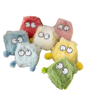 Cute fuzzy big-eye plush fleece floor socks warm winter cozy sleeping socks for women daily
