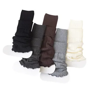 Caldi scaldamuscoli in maglia stile coreano invernali calzini slouch cinque colori