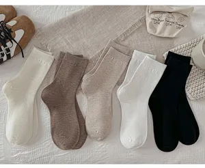 Women wool vertical striped mid-tube slouch socks, cozy thick warm winter long hosiery