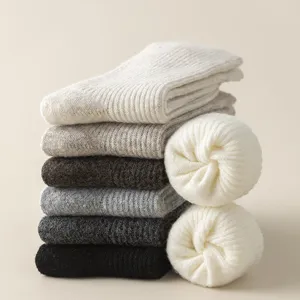 Thickened Wool Warm Winter Mid Tube Sleep Socks For Women Solid Color Casual Minimalist Slouch Sock Comfort Thermal