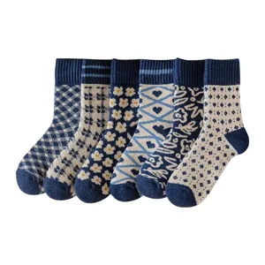 Dicken Kaschmir Wolle Mischung Winter warme Damen Socken Set gemütliche thermische Alltagskleidung