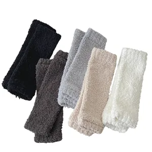 Chauffe-genoux pelucheux epais en polaire molletonnee jambieres hiver protection confort