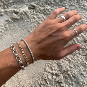 Roestvrij staal multi-stijl ketting armband set voor mannen minimalistisch