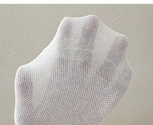 Calzini corti estivi sottili e traspiranti da donna, design in maglia trasparente per uso.