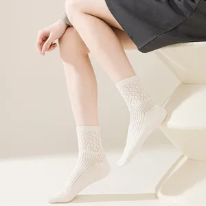 Calcetines de media caña calados de estilo japonés para mujer, malla de algodón fina y fresca.