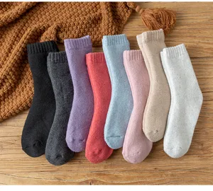 Dicke Wollsocken Damen Winter, warme kuschelige Frottee Kaschmir Socken, mehrere Farben.