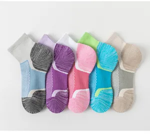 Breathable cushioned towel bottom athletic sports short socks close up texture view