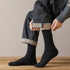 Herren extra lange dicke warme Wolle Wintersocken hoher Schlauch Frottee Baumwolle