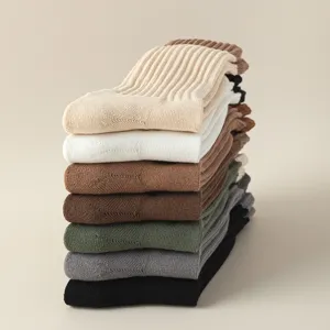 Chaussettes Mi-Hautes Épaissies d'Hiver pour Hommes en Coton Bloc de Couleur Chaud Sport Athlétique Thermique Longues Chaussettes