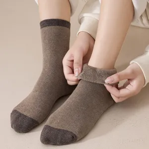 Damen Winter Verdichtete Thermische Baumwollsocken Süße Tulpe Tier Karo Mittelhoch Gefüttert Warme Schneesocken Lässige Strumpfwaren
