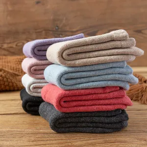 Extra dicke Damen Winter Wollsocken, kuschelige warme Kaschmir Thermo Frotteesocken.