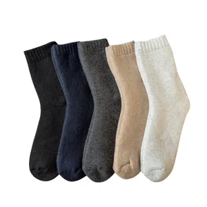 Dicke warme Winter Wollsocken für Herren, kuschelige thermische Frotteesocken im 5er-Set.