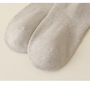 Thick ribbed knit winter socks detail view, cozy warm cotton hosiery close up display.