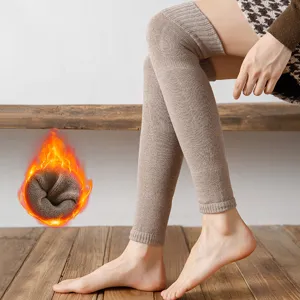 Women Knee High Leg Warmers Thickened Terry Winter Warm Boot Socks Non-Slip Knitted Over Knee Long Tube Sock Sleeves
