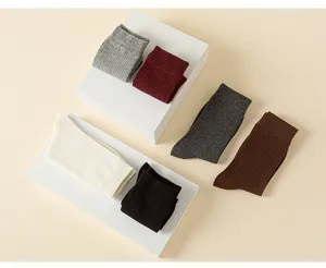 Damen Baumwolle gerippte Waden-Slouch-Socken vielseitig Basis-Mehrfarben-Stil Detailansicht