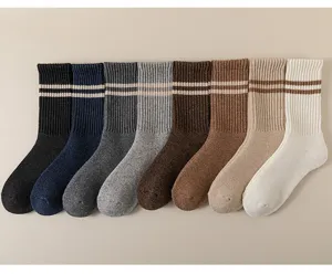 Calcetines de lana gruesos para hombre invierno calientes media pantorrilla bucle