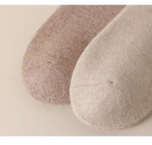 Close-up detail view of men's thermal wool socks showcasing soft knitted terry texture.