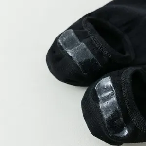 Herren schwarze unsichtbare Bootssocken Mesh Anti-Rutsch Silikon flacher Schnitt kurze Sommersocken