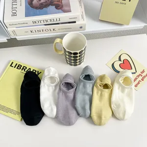 Calzini invisibili da barca tinta unita da donna bocca bassa colori caramella vista principale