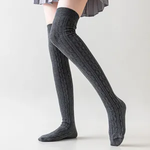 Graue Overknee Socken Damen Winter japanische JK dicke warme Oberschenkel hohe Strupfe Hauptbild