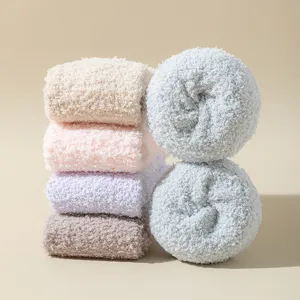 Damen dicke Korallenfleece flauschige Winter warme Socken gemütliche Thermo Boden Socken