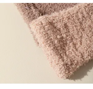 Kuschelige Korallenfleece Winter Kniestrümpfe Stoff Detail Textur weiche warme Beinstulpen