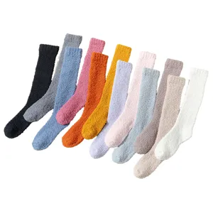Gemütliche Korallenfleece Winter WadenSocken Set, dicke warme Plüschsocken für Damen Alltag.