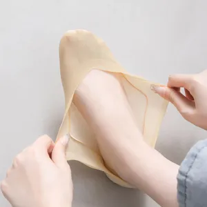 Damen Eisseide Bootsocken dünne unsichtbare flache rutschfeste atmungsaktive Sommersocken
