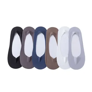 Herren Sommer Eisseide unsichtbare Socken rutschfeste flache Bootssocken Mehrfarben Set Ansicht