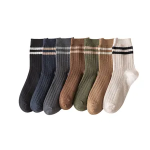 Herren Socken gestreift Freizeitsocken Baumwolle atmungsaktiv bequem komfortabel 7 Paar.
