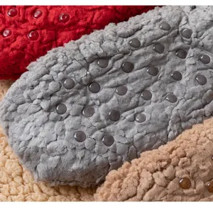 Cozy thick fleece fuzzy thermal floor socks with non-slip grips for warm winter indoor daily wear.