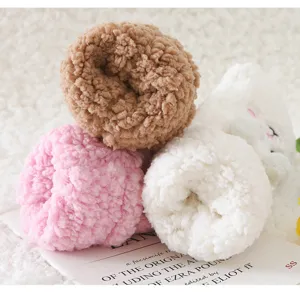 Flauschige Fleece-Socken warm weiss rosa braun fuer Damen, dicke kuschelige Wintersocken.