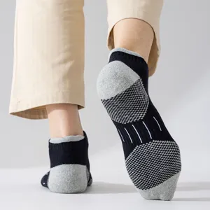 Calcetines cortos deportivos hombre algodón rizo suela running moda con lengüeta talón