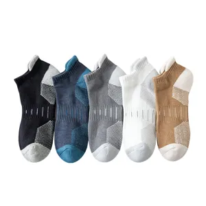 Calcetines deportivos hombre de algodón cortos con suela de rizo lengüeta transpirables running.