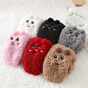 Flauschige Lammfell-Damenwinter warme süße Tiersocken, dicke rutschfeste Bodenschlafsocken.