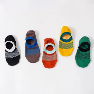 Chaussettes invisibles homme ete courtes antiderapantes en coton lot de 5 paires set