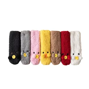 Women fleece fuzzy socks cute winter thick warm floor sleep socks multi-color cute set