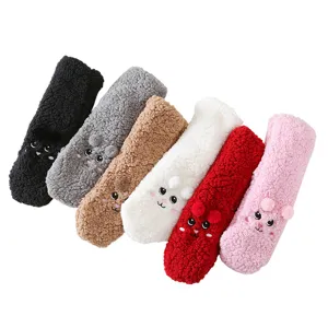 Damen Lammfellimitat warme Winter Flauschi Socken dicke bequeme Plüsch Bettsocken