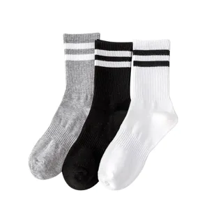Calze a righe classiche da uomo e donna, calzini sportivi casual a tubo medio set